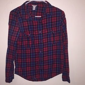 Red and blue flannel shirt